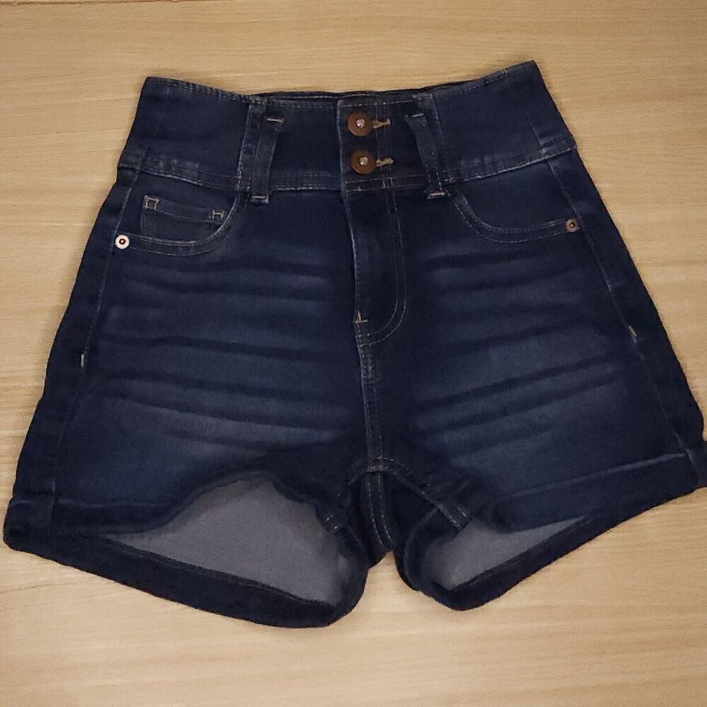 No Boundaries Girls Juniors Stretchy Denim Shorts 1